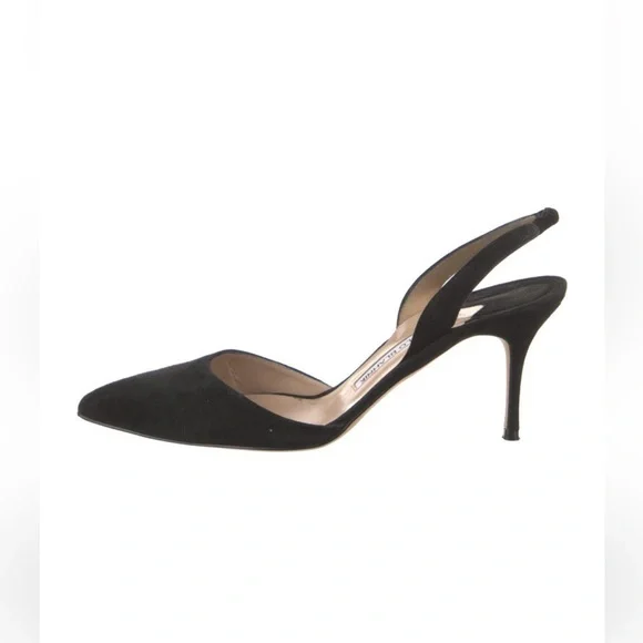 Manolo Blahnik Suede Slingback Pumps 8.5 (39) - Picture 1 of 5